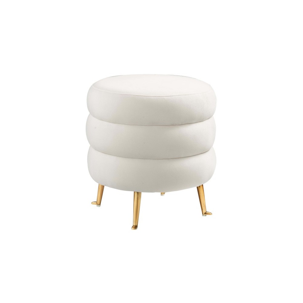 TOV Furniture Ladder Cream Velvet Ottoman