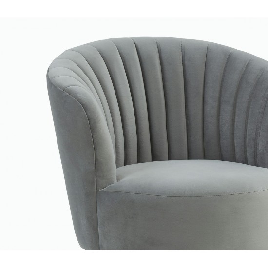 TOV Furniture Liana Grey Velvet Swivel Stool