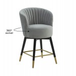 TOV Furniture Liana Grey Velvet Swivel Stool