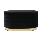 TOV Furniture Lillian Black Velvet Storage Bench