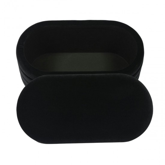 TOV Furniture Lillian Black Velvet Storage Bench