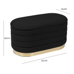 TOV Furniture Lillian Black Velvet Storage Bench