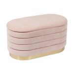 TOV Furniture Lillian Blush Velvet Storage Bench