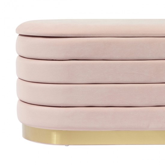 TOV Furniture Lillian Blush Velvet Storage Bench