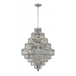 Elegant Lighting Maxime 20 Light Chrome Chandelier Clear Elegant Cut Crystal