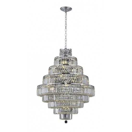 Elegant Lighting Maxime 20 Light Chrome Chandelier Clear Elegant Cut Crystal