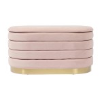 TOV Furniture Lillian Blush Velvet Storage Bench