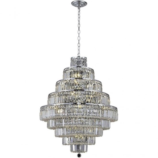 Elegant Lighting Maxime 20 Light Chrome Chandelier Clear Elegant Cut Crystal