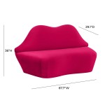 TOV Furniture Lips Hot Pink Velvet Settee