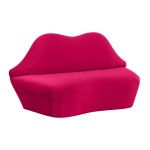 TOV Furniture Lips Hot Pink Velvet Settee