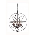 Elegant Lighting 1453 Vienna Collection Pendant Lamp D: 25 H: 27 Lt: 6 Dark Bronze Finish