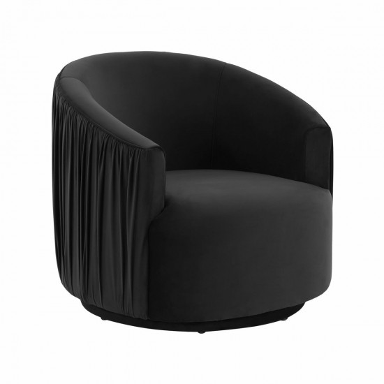 TOV Furniture London Black Pleated Swivel Chair