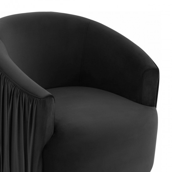 TOV Furniture London Black Pleated Swivel Chair