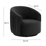 TOV Furniture London Black Pleated Swivel Chair