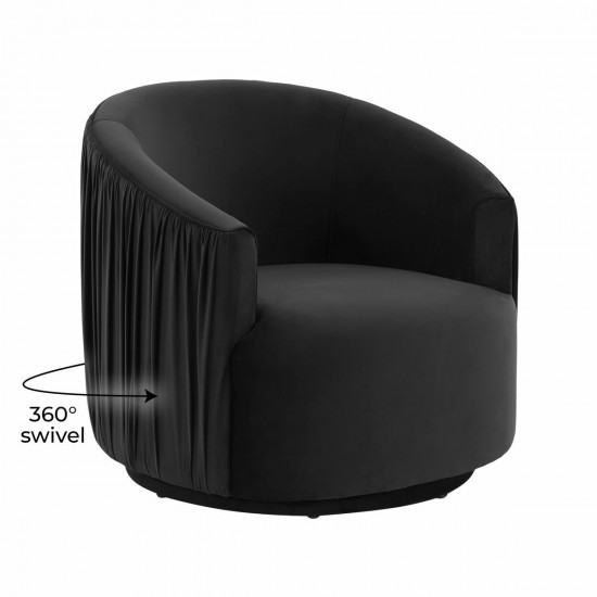 TOV Furniture London Black Pleated Swivel Chair