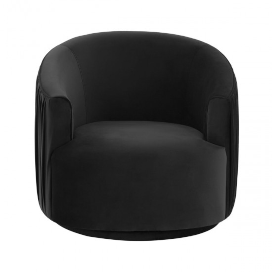 TOV Furniture London Black Pleated Swivel Chair