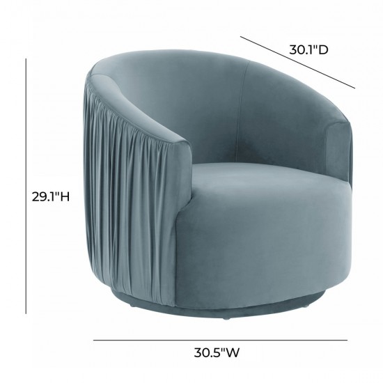 TOV Furniture London Blue Pleated Swivel Chair