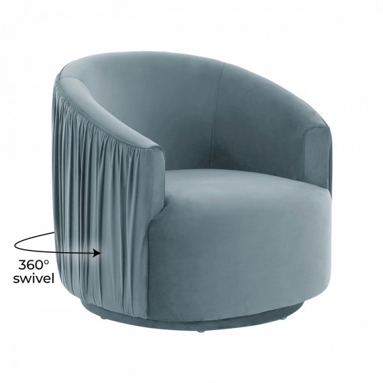 TOV Furniture London Blue Pleated Swivel Chair