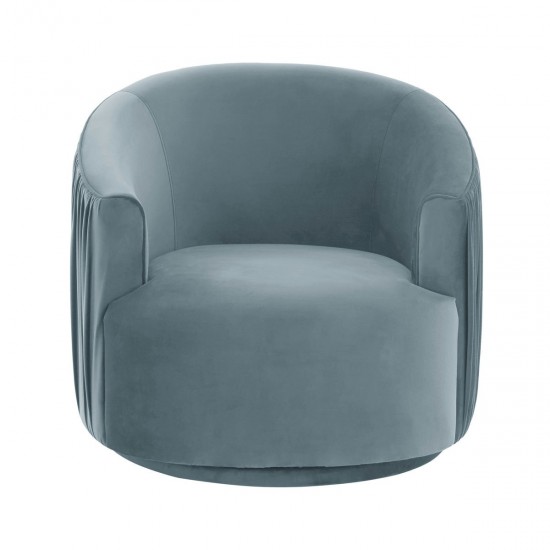 TOV Furniture London Blue Pleated Swivel Chair