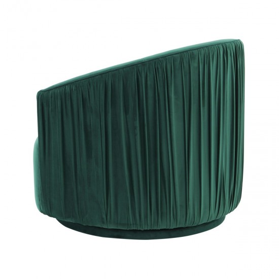 TOV Furniture London Forest Green Pleated Swivel Chair