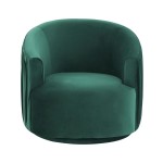 TOV Furniture London Forest Green Pleated Swivel Chair