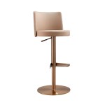 TOV Furniture Loosha Cafe Au Lait and Rose Gold Adjustable Stool