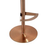 TOV Furniture Loosha Cafe Au Lait and Rose Gold Adjustable Stool