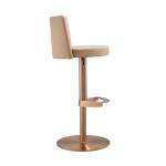 TOV Furniture Loosha Cafe Au Lait and Rose Gold Adjustable Stool