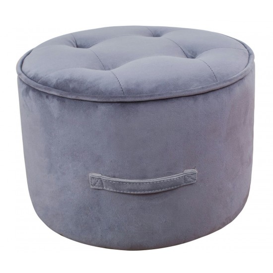 TOV Furniture Luna Grey Velvet Ottoman