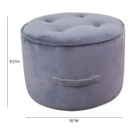 TOV Furniture Luna Grey Velvet Ottoman