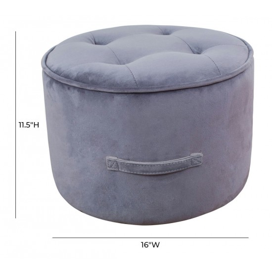 TOV Furniture Luna Grey Velvet Ottoman