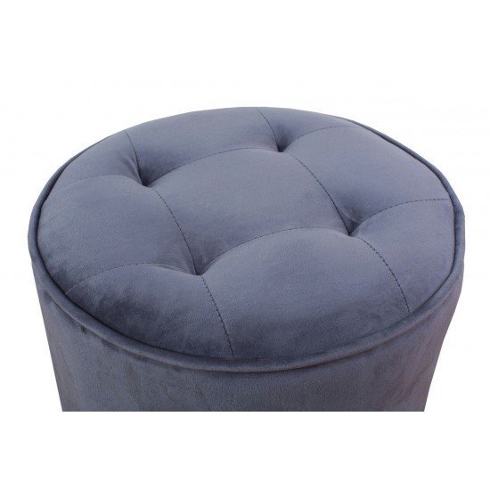 TOV Furniture Luna Grey Velvet Ottoman