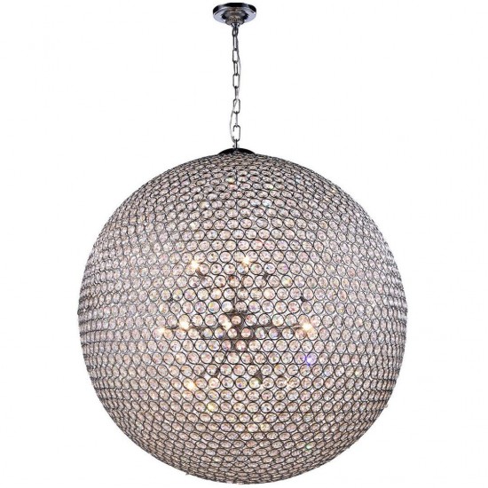 Elegant Lighting Cabaret 18 Light Chrome Pendant Clear Royal Cut Crystal