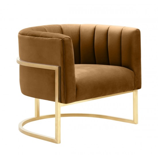 TOV Furniture Magnolia Cognac Velvet Chair