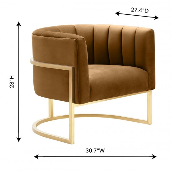 TOV Furniture Magnolia Cognac Velvet Chair