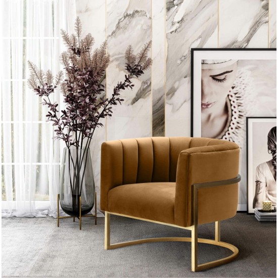 TOV Furniture Magnolia Cognac Velvet Chair