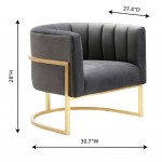 TOV Furniture Magnolia Grey Velvet Chair