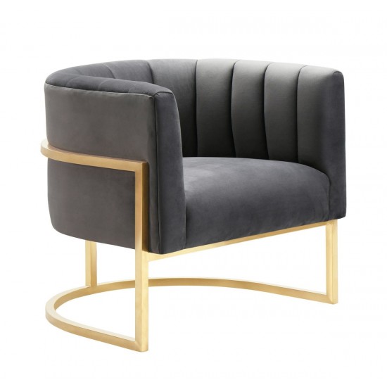 TOV Furniture Magnolia Grey Velvet Chair