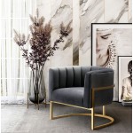 TOV Furniture Magnolia Grey Velvet Chair