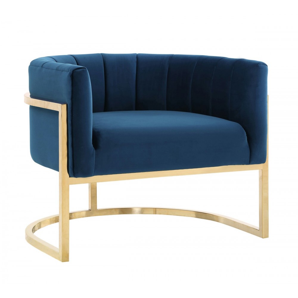 TOV Furniture Magnolia Navy Chair with Gold Base TOV Furniture Magnolia Navy Chair with Gold Base