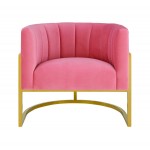 TOV Furniture Magnolia Rose Pink Velvet Chair