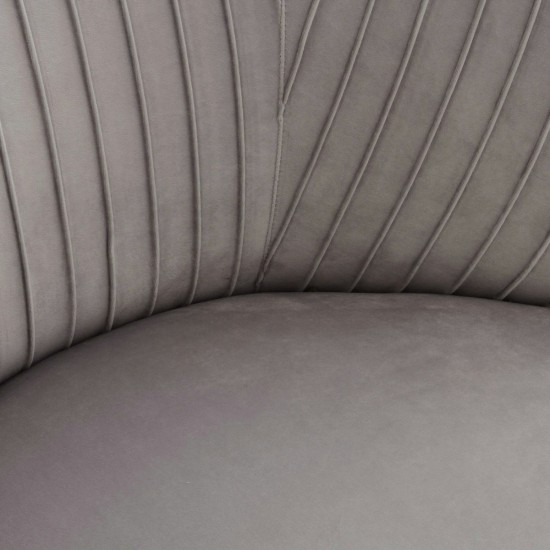 TOV Furniture Maliah Pleated Grey Velvet Settee