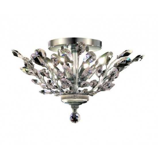 Elegant Lighting Orchid 4 Light Chrome Flush Mount Clear Swarovski Elements Crystal