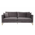 TOV Furniture Massi Grey Velvet Sofa