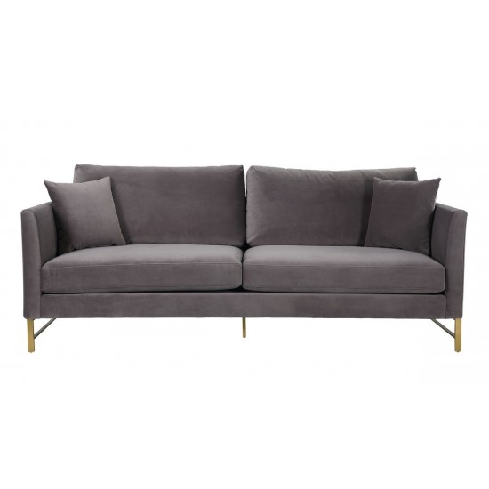 TOV Furniture Massi Grey Velvet Sofa