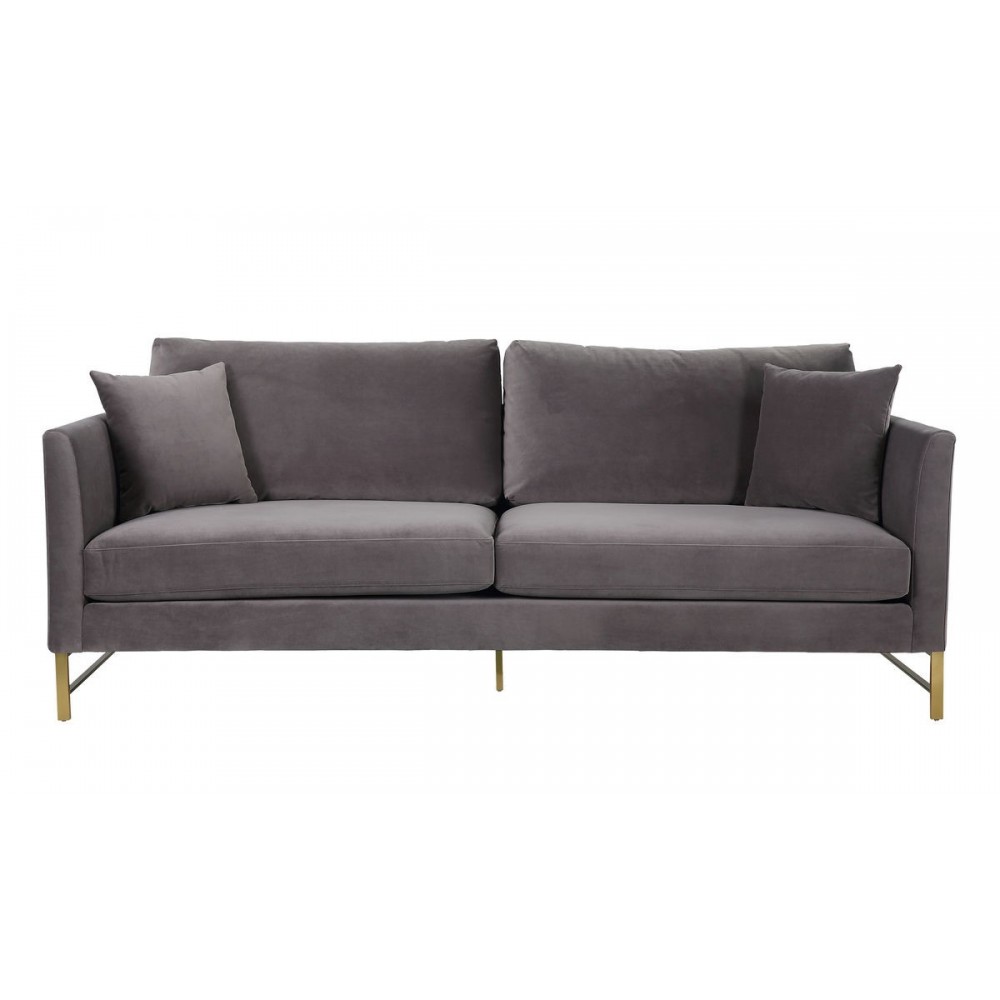 TOV Furniture Massi Grey Velvet Sofa