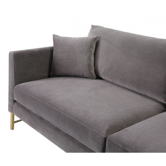 TOV Furniture Massi Grey Velvet Sofa