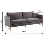 TOV Furniture Massi Grey Velvet Sofa