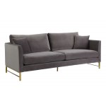 TOV Furniture Massi Grey Velvet Sofa