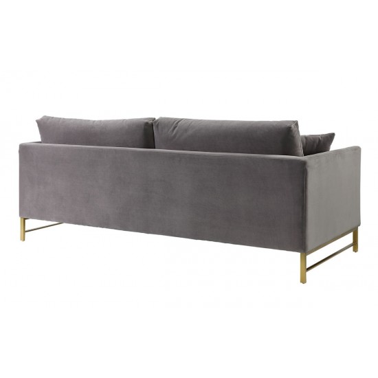 TOV Furniture Massi Grey Velvet Sofa